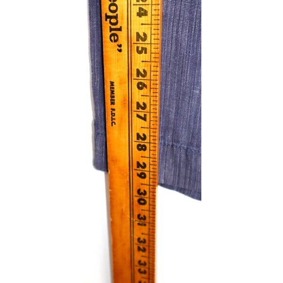 Athleta Linen Wide Leg Pants Blue Textured Drawstring Clean Girl Streetwear - Picture 6 of 8